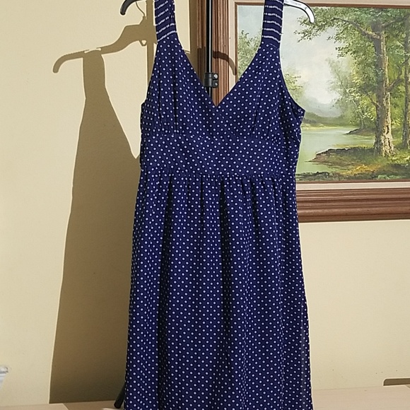 GAP Dresses & Skirts - Gap blue poke-a-dot dress C36
